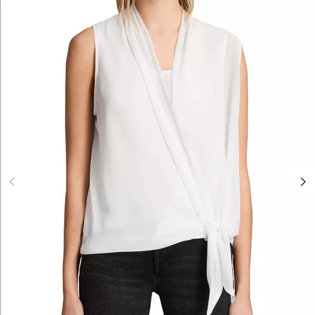 All Saints Ava Tie Top White Size 4 Xs